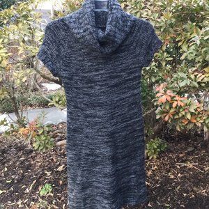 City Triangles Charcoal Cowl Neck Short Sleeve Sweater